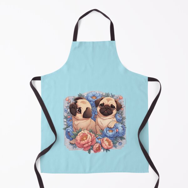 Item preview, Pug puppies among peony flowers. designed and sold by Natalia-Vlad.