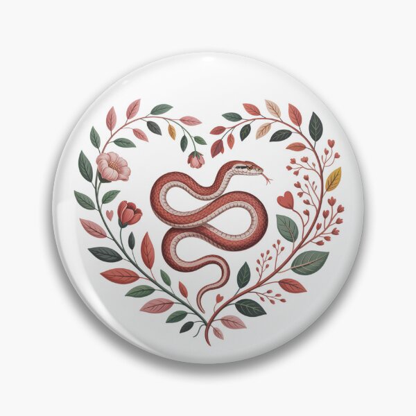 Item preview, Wild Love – Botanical Snake in Floral Heart Illustration designed and sold by SoftStyleStudio ⭐⭐⭐.
