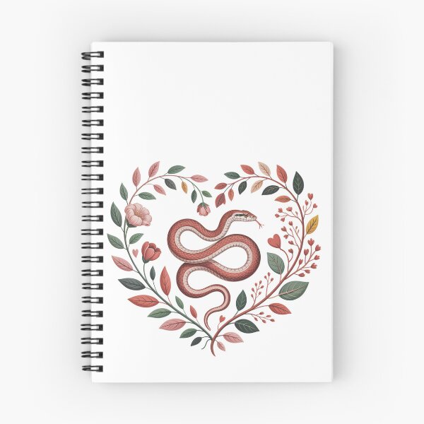 Item preview, Wild Love – Botanical Snake in Floral Heart Illustration designed and sold by SoftStyleStudio ⭐⭐⭐.