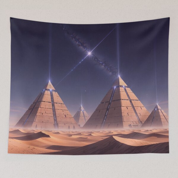 Item preview, Ancient Galactic Signal: Sci-Fi Desert Pyramids designed and sold by KYOFRAME.