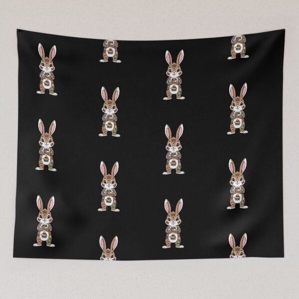 Item preview, Cute Bunny rabbit traditional bodysuit tattoo designed and sold by RichTeeDesigns.