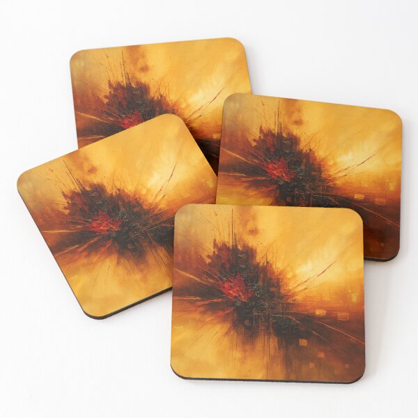 Item preview, Volcanic Pulse - Red and Amber Abstract Eruption designed and sold by Joey Santiago.