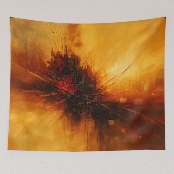 Item preview, Volcanic Pulse - Red and Amber Abstract Eruption designed and sold by Joey Santiago.