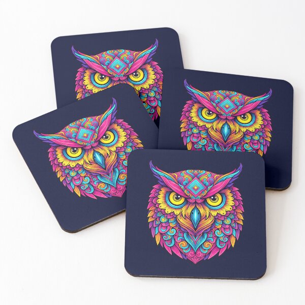 Item preview,  Animal Psychedelic Art Print - OWL 04 designed and sold by Mindwork Creative Arts.