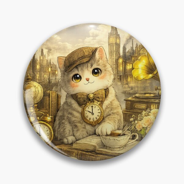 Item preview, Antique British Shorthair Cat – Kawaii Vintage Illustration designed and sold by Paws-nd-Prints.