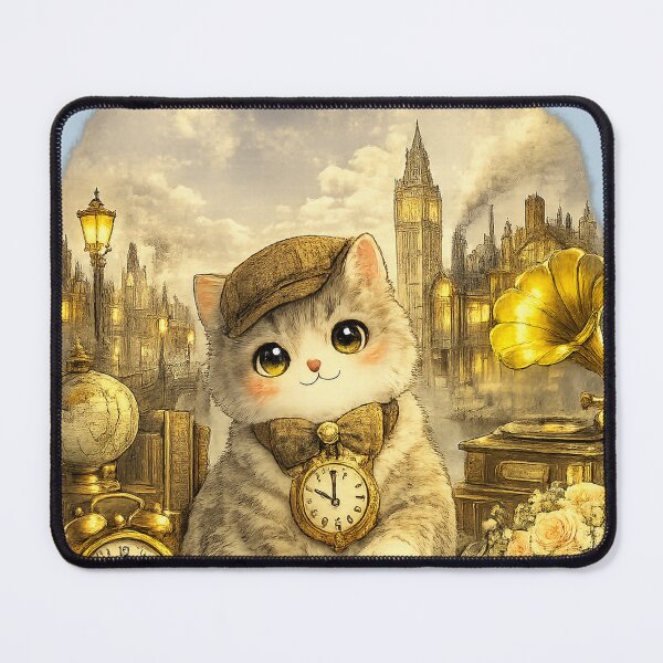 Item preview, Antique British Shorthair Cat – Kawaii Vintage Illustration designed and sold by Paws-nd-Prints.