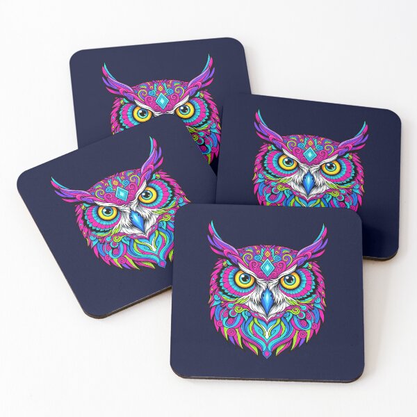 Item preview, Psychedelic Animal Art Print - OWL 03 designed and sold by Mindwork Creative Arts.