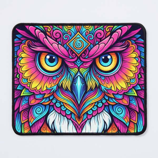 Item preview, Psychedelic Animal Art Print - OWL 02 designed and sold by Mindwork Creative Arts.