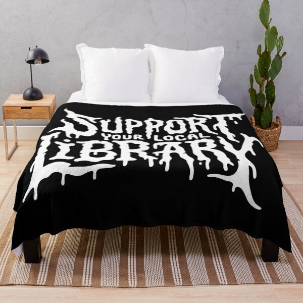 Item preview, Support Your Local Library Metal Style Text designed and sold by Eh Plus Designs.