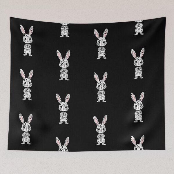 Item preview, Cute Bunny rabbit goth black work bodysuit tattoo designed and sold by RichTeeDesigns.