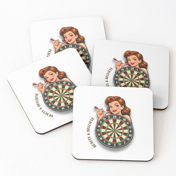 Item preview, Beauty & Bullseye – Pin-Up Darts Retro Design designed and sold by GreennieArt.