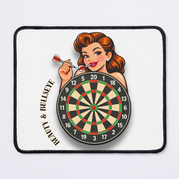 Item preview, Beauty & Bullseye – Pin-Up Darts Retro Design designed and sold by GreennieArt.