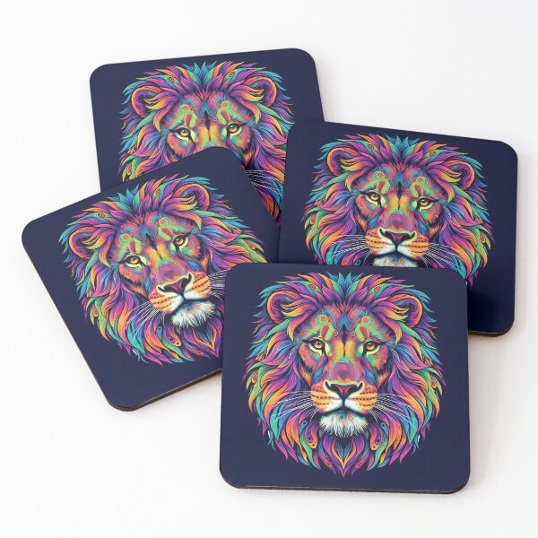 Item preview,  Psychedelic Animal Art Print - LION 02 designed and sold by Mindwork Creative Arts.