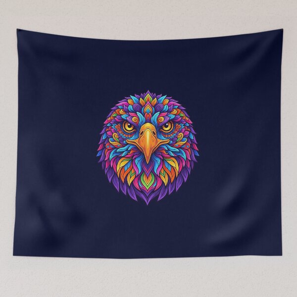 Item preview, Psychedelic Animal Art Print - EAGLE 01 designed and sold by Mindwork Creative Arts.