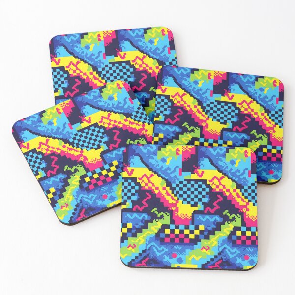 Item preview, Pixel Glitch Neon Arcade Abstract Pattern designed and sold by Brendan Arthur Ring.