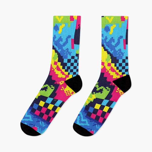 Item preview, Pixel Glitch Neon Arcade Abstract Pattern designed and sold by Brendan Arthur Ring.