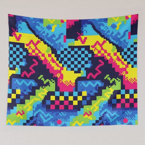 Item preview, Pixel Glitch Neon Arcade Abstract Pattern designed and sold by Brendan Arthur Ring.