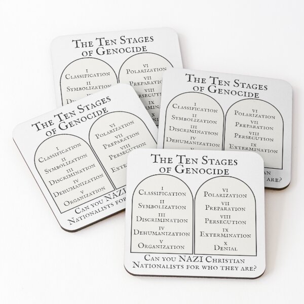 Item preview, The Ten Stages of Genocide - Can you NotSee Christian Nationalists for who they are? designed and sold by EvergreenRevolt.