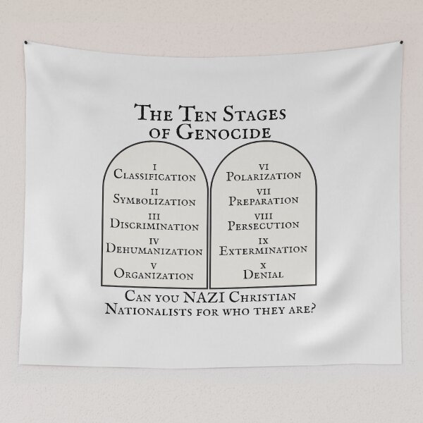 Item preview, The Ten Stages of Genocide - Can you NotSee Christian Nationalists for who they are? designed and sold by EvergreenRevolt.