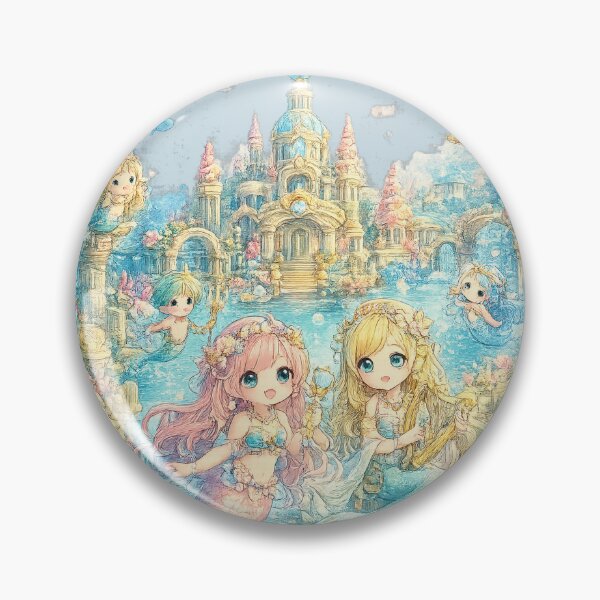 Item preview, Atlantis Under the Sea – Kawaii Mermaid Ocean Fantasy Art designed and sold by Paws-nd-Prints.