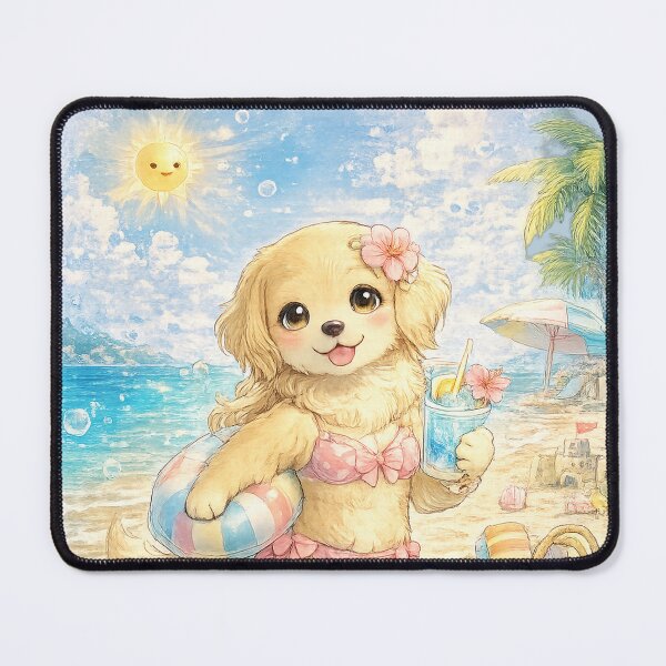 Item preview, Bikini Golden Retriever – Kawaii Summer Beach Dog Art designed and sold by Paws-nd-Prints.