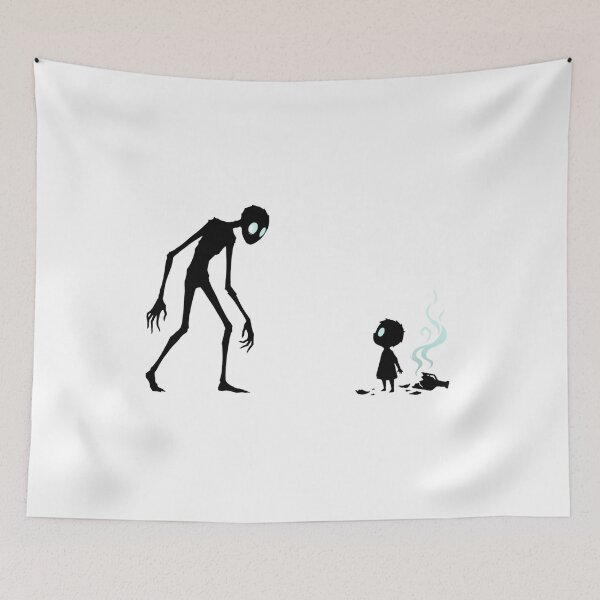 Item preview, Creepy Shadow Monster and Child – Minimal Horror Art Shirt designed and sold by limolane.