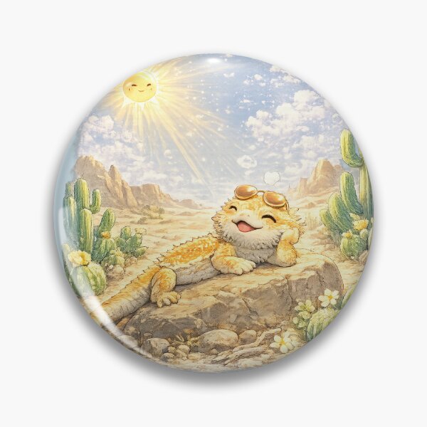 Item preview, Bright Bearded Dragon – Kawaii Desert Lizard Under the Sun designed and sold by Paws-nd-Prints.