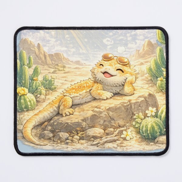 Item preview, Bright Bearded Dragon – Kawaii Desert Lizard Under the Sun designed and sold by Paws-nd-Prints.