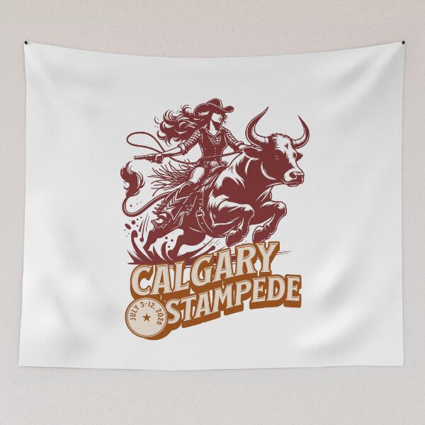Item preview, Calgary Stampede Cowgirl Bull Ride Poster – Western Rodeo Vibes designed and sold by Analog Aura .