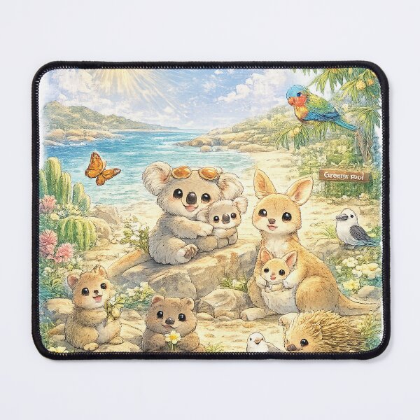 Item preview, Denmark Western Australia – Kawaii Aussie Animals Coastal Scene designed and sold by Paws-nd-Prints.