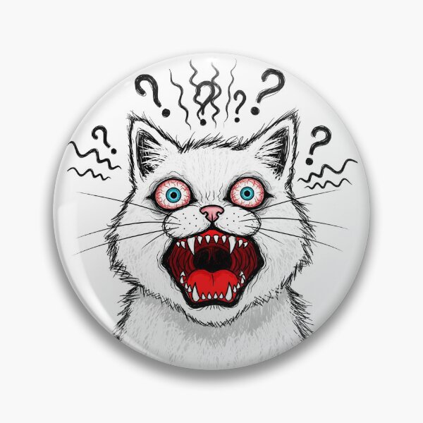 Item preview, Unhinged Screaming Cat Cursed Doodle Sticker designed and sold by CatsAreFamous.