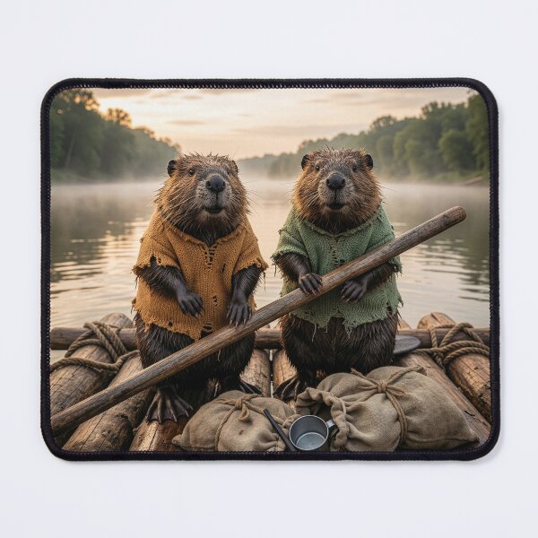 Item preview, Huck and Tom Beaver Raft on Mississippi River designed and sold by Tridentulus.