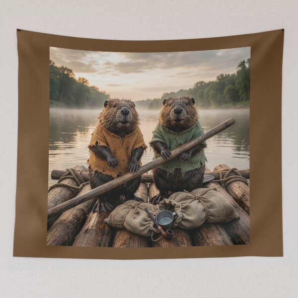 Item preview, Huck and Tom Beaver Raft on Mississippi River designed and sold by Tridentulus.