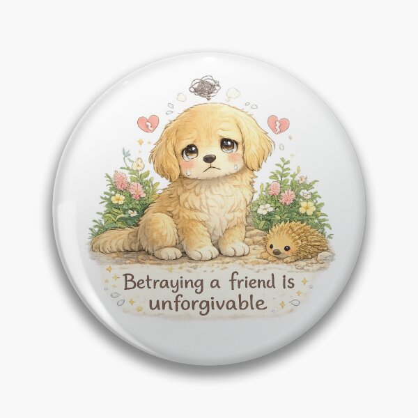 Item preview, Betraying a Friend Is Unforgivable – Sad Kawaii Golden Retriever designed and sold by Paws-nd-Prints.