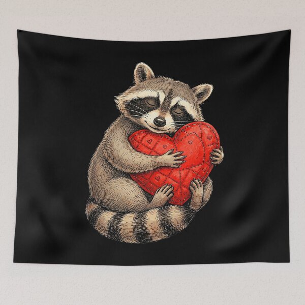 Item preview, Cute Raccoon Valentine designed and sold by BASKF.