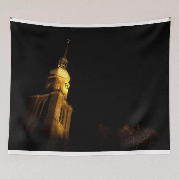 Item preview, Dortmund's Reinoldi Church at night designed and sold by Creative Waves Media.