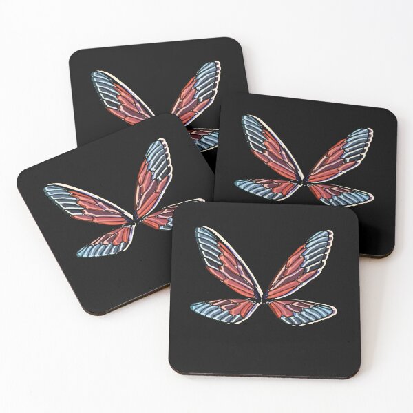 Item preview, Fairy wings with red, light blue designed and sold by serenebookworm.