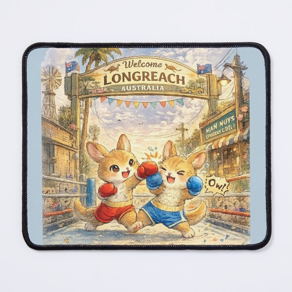 Item preview, Longreach Boxing Kangaroos – Kawaii Australia Cartoon Fight Scene designed and sold by Paws-nd-Prints.