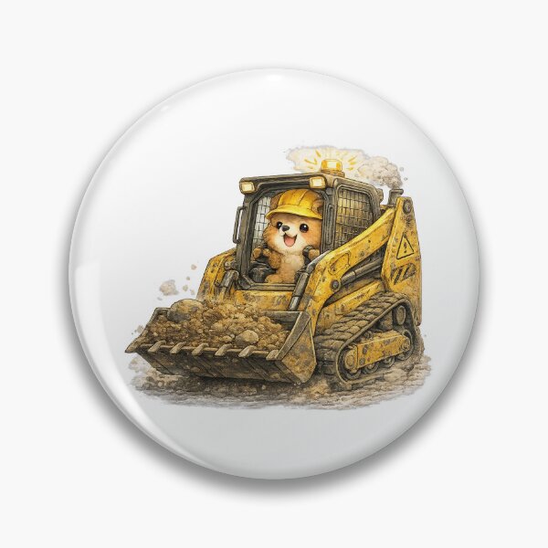Item preview, Skid Steer Grizzly – Cute Construction Bear Kawaii Art designed and sold by Paws-nd-Prints.