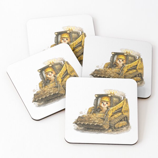 Item preview, Skid Steer Grizzly – Cute Construction Bear Kawaii Art designed and sold by Paws-nd-Prints.