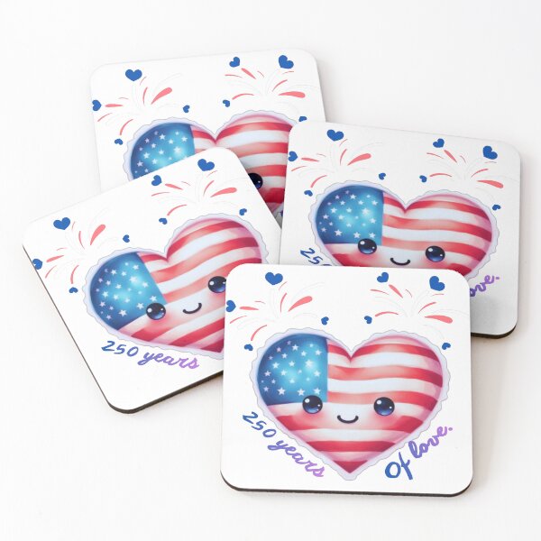 Item preview, 250 Years of Love – Cute Patriotic USA Heart Kawaii Design designed and sold by HANG ON STUDIO .