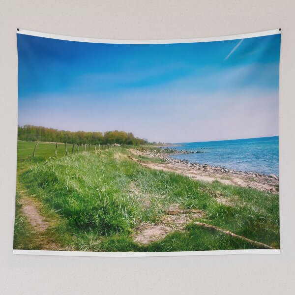 Item preview, Beach and meadow on the German Baltic coast near Eckernförde designed and sold by Creative Waves Media.