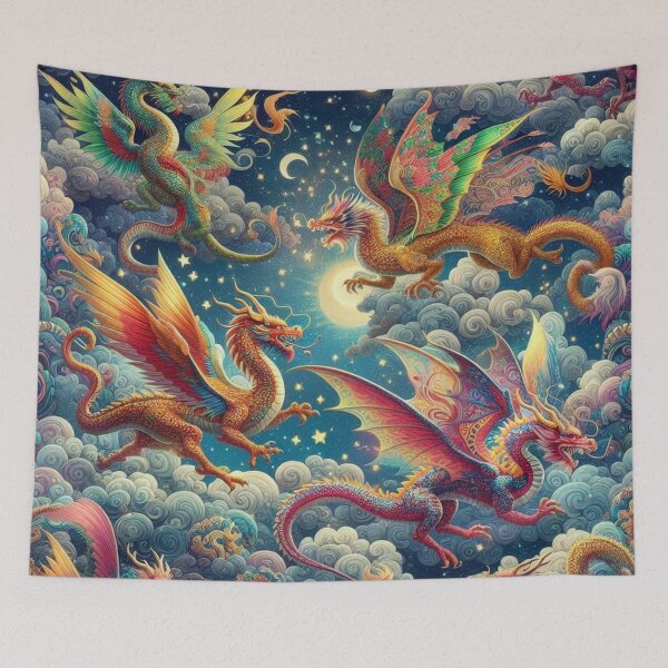 Item preview, Dragons in Flight! designed and sold by TinCatOutPost.