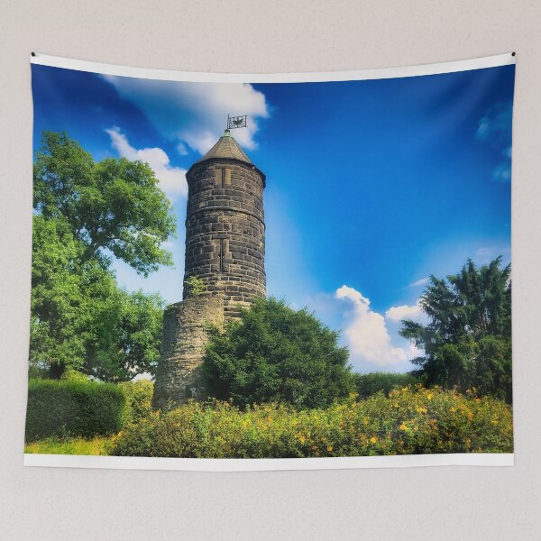Item preview, Cultural heritage: The Stone Tower in Dortmund, an impressive ancient monument near Dortmund's Westfalenhalle, radiates historical splendor. designed and sold by Creative Waves Media.