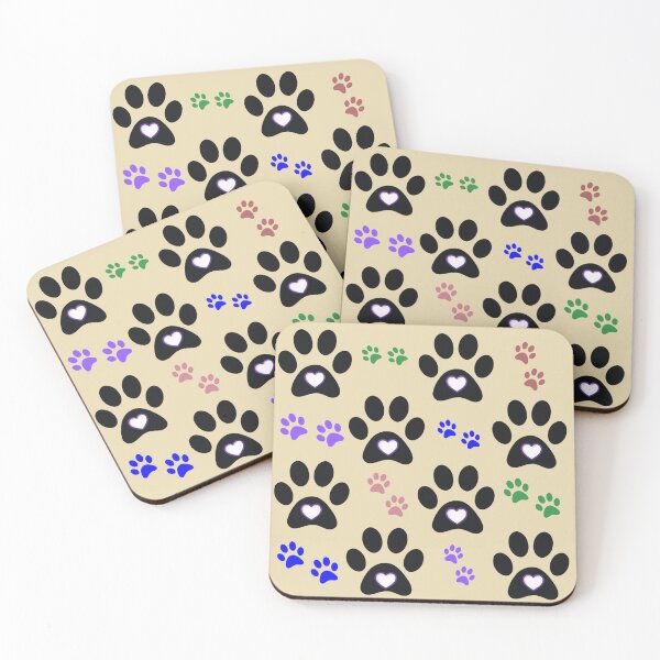 Item preview, Dog & Cat Paws Pattern Pets Animal Love Cute Toe Beans Stickers Prints Card Wall Magnet TShirt Stationary Art Blue Black Green Redbubble Shop designed and sold by Saritas Boutique Shop.