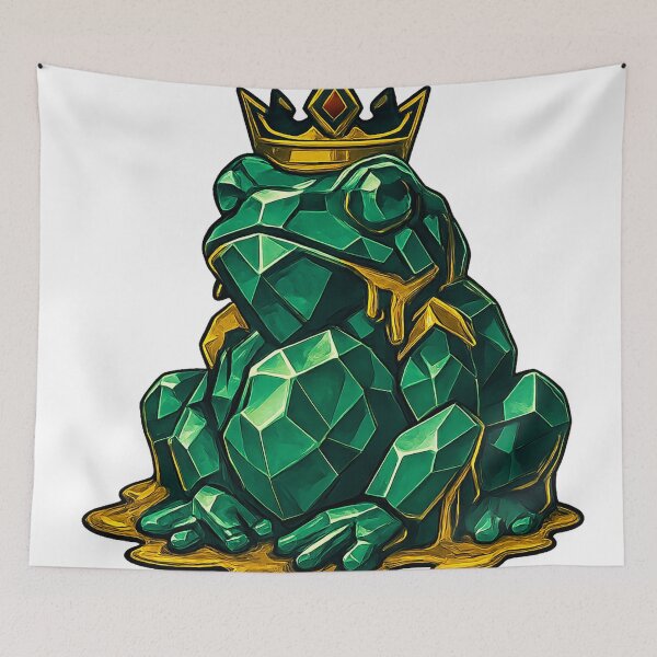 Item preview, Emerald Frog King Melting in Gold designed and sold by chromatalove.