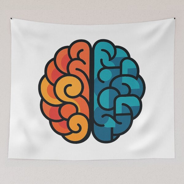 Item preview, Colorful Left and Right Brain Abstract Design designed and sold by chromatalove.