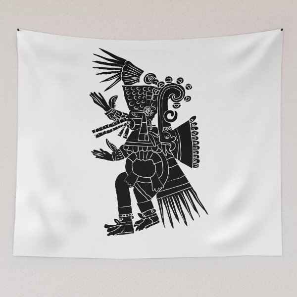 Item preview, Aztec wall art | Illustration of Tezcatlipoca, God of destiny and darkness | Mexican art poster | Pre-Hispanic design designed and sold by escarabajdesign.