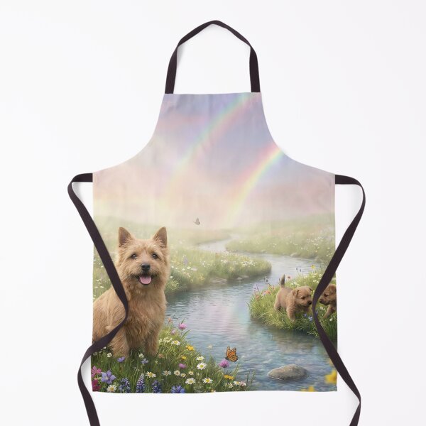 Item preview, Norwich Terriers in Rainbow Paradise Meadow designed and sold by PetMemorialArt.