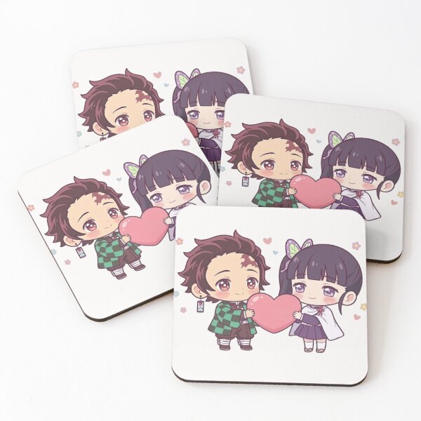 Item preview, Tanjiro and Kanao Chibi Heart Romance Art designed and sold by Innova_Creations.